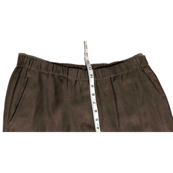 Eileen Fisher Sz Medium Super Wide Leg Cropped Tencel Taupe Pants with Pockets - Picture 6 of 8